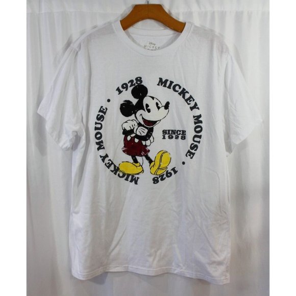 Disney Tops - Disney White Short Sleeve Mickey Mouse Graphic Tee Shirt L